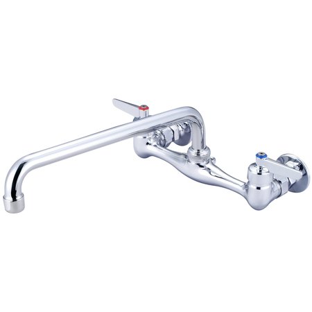 CENTRAL BRASS Two Handle Wallmount Kitchen Faucet in Chrome 0047-ULE3